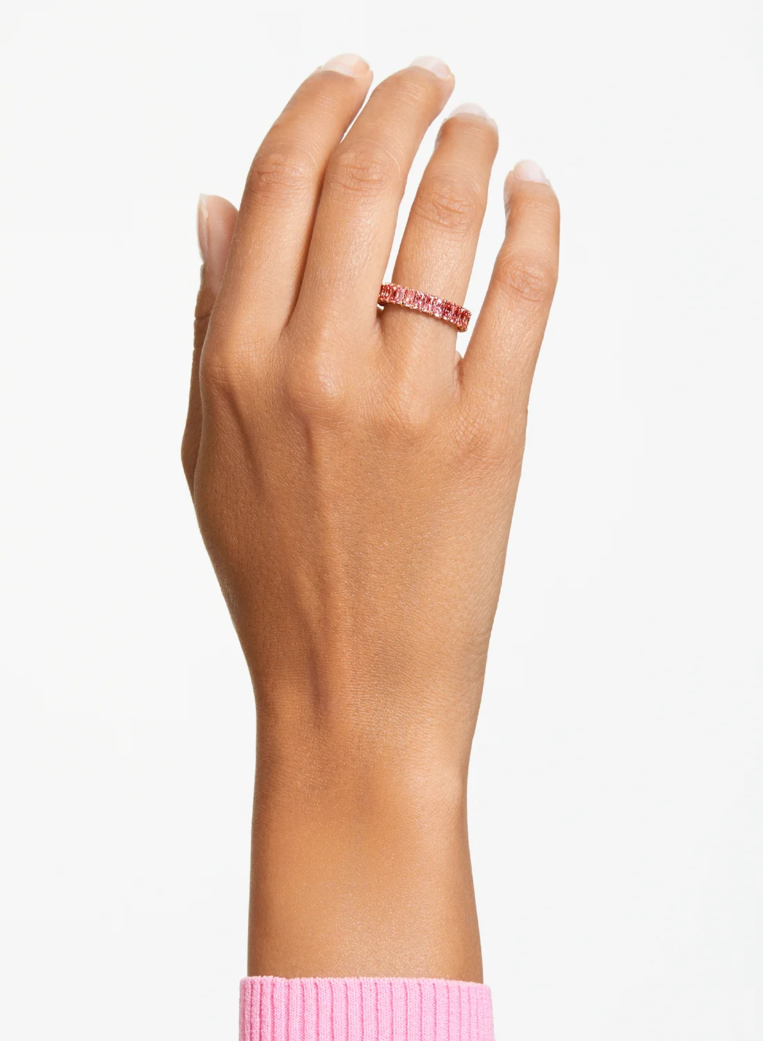 SWAROVSKI Nhẫn Matrix, Baguette Cut, Pink, Rose Gold-Tone Plated