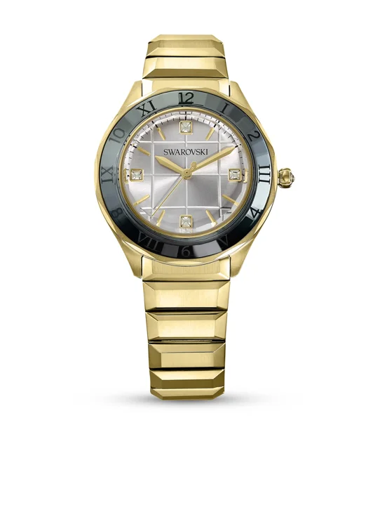 SWAROVSKI Đồng Hồ 37Mm, Swiss Made, Metal Bracelet, Gold Tone, Gold-Tone Finish