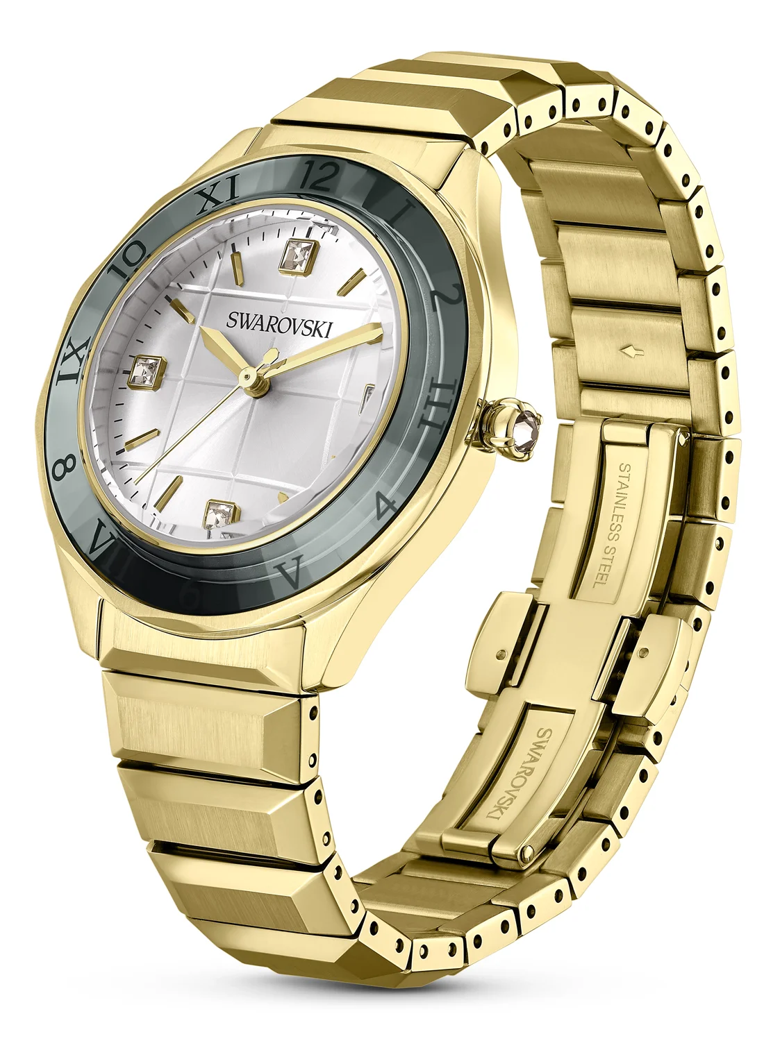 SWAROVSKI Đồng Hồ 37Mm, Swiss Made, Metal Bracelet, Gold Tone, Gold-Tone Finish