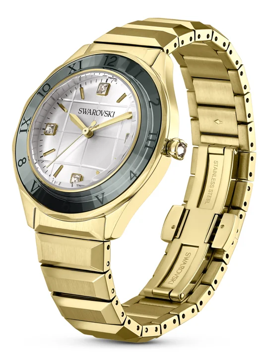 SWAROVSKI Đồng Hồ 37Mm, Swiss Made, Metal Bracelet, Gold Tone, Gold-Tone Finish