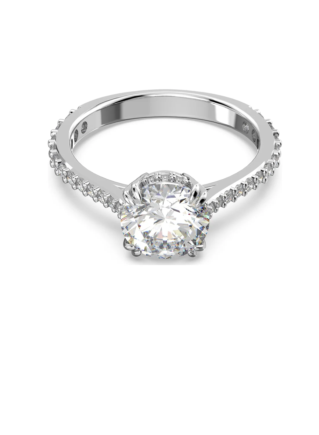 SWAROVSKI Nhẫn Constella Cocktail Princess Cut, Pavé, White, Rhodium Plated