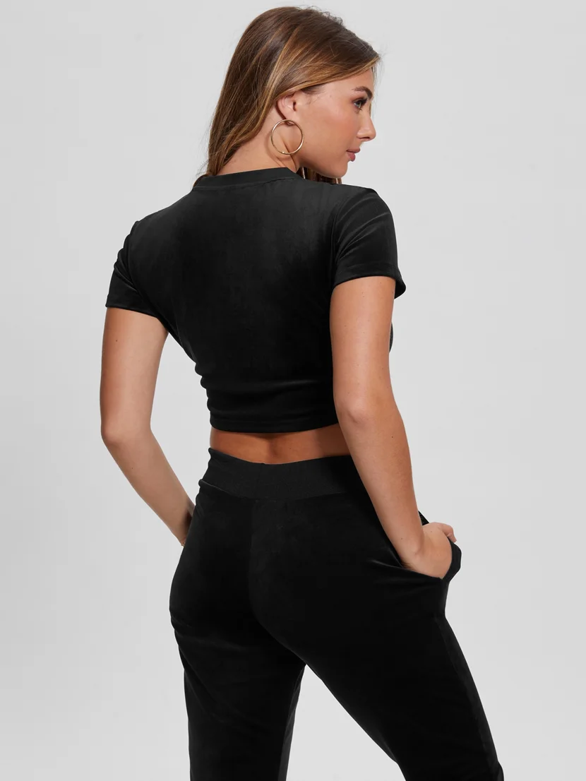 GUESS ATHLEISURE Áo Thun Thể Thao Nữ - Couture Crop Tee
