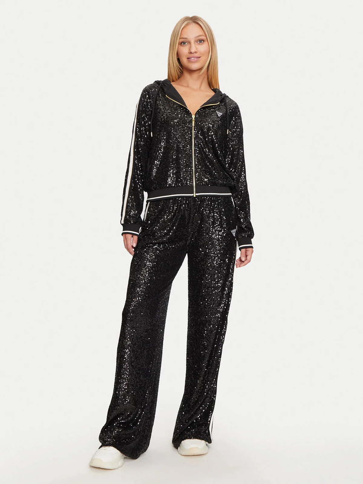 GUESS ATHLEISURE Quần Dài Kiểu Thể Thao Nữ - Mini Sequins Straight Long Pan