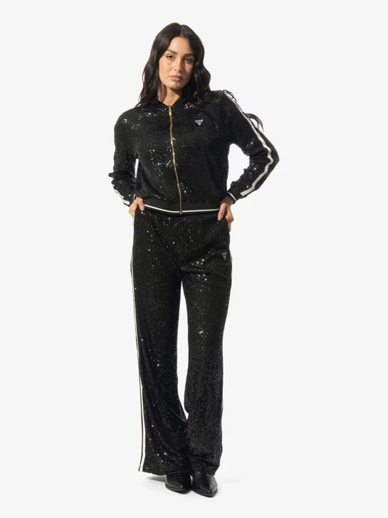 GUESS ATHLEISURE Áo Nỉ Kiểu Thể Thao Nữ - Mini Sequins Full Zip Sweatshi