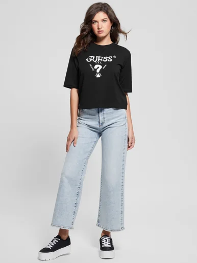 GUESS ATHLEISURE Áo Thun Kiểu Thể Thao Nữ - Aurlie Boxy Tee