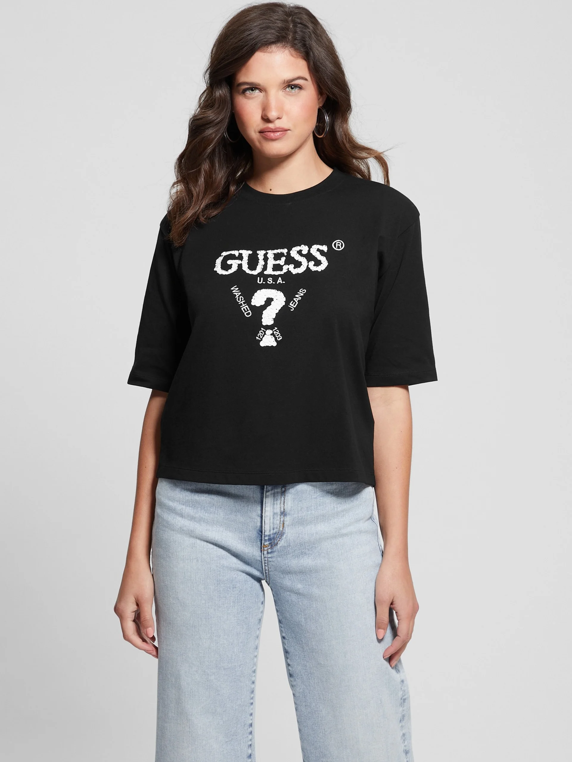 GUESS ATHLEISURE Áo Thun Kiểu Thể Thao Nữ - Aurlie Boxy Tee