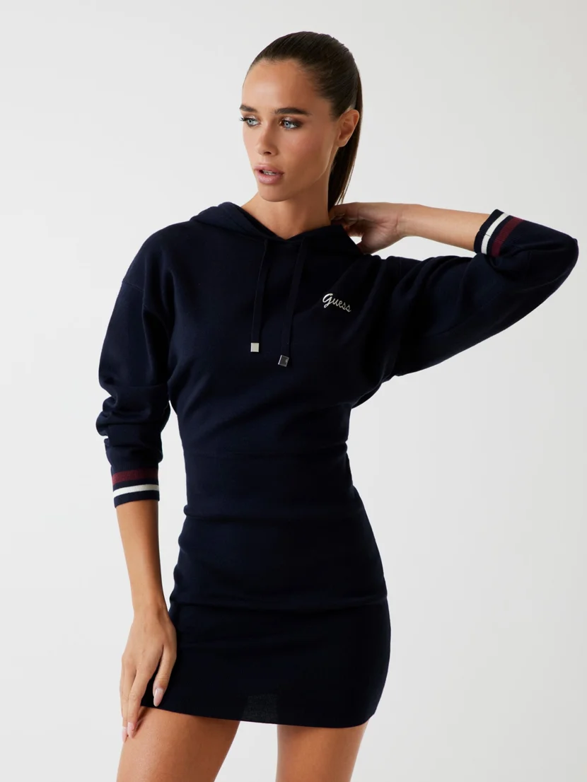 GUESS ATHLEISURE Đầm Kiểu Thể Thao Nữ - Sabina Hoodie Short Dress Swtr