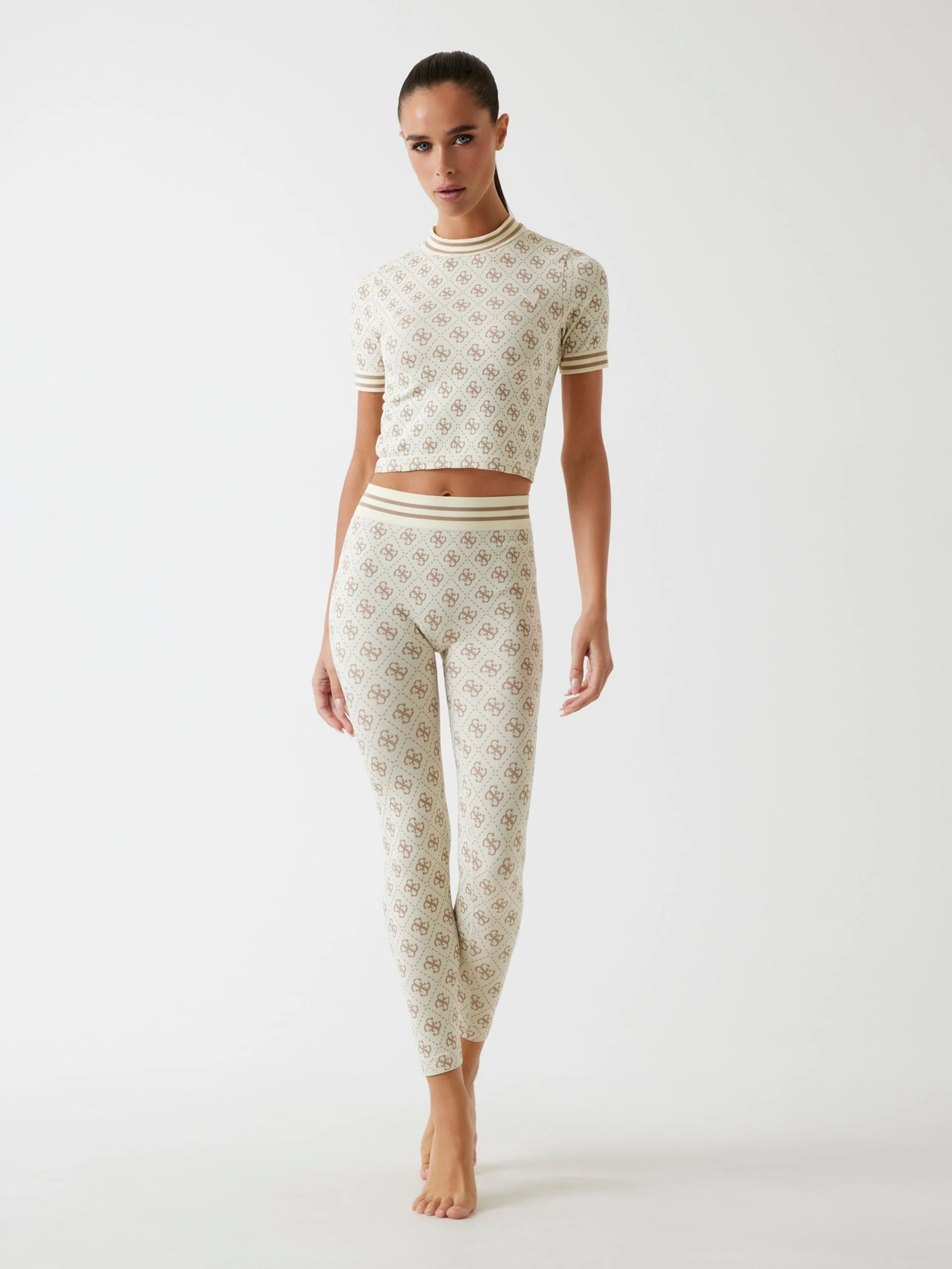 GUESS ATHLEISURE Áo Thun Nữ - 4G Rhombus Seamless Ss Top