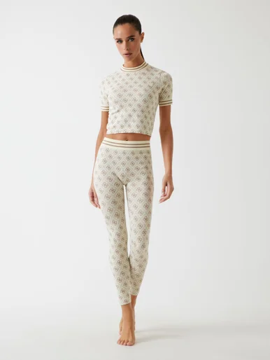 GUESS ATHLEISURE Áo Thun Nữ - 4G Rhombus Seamless Ss Top