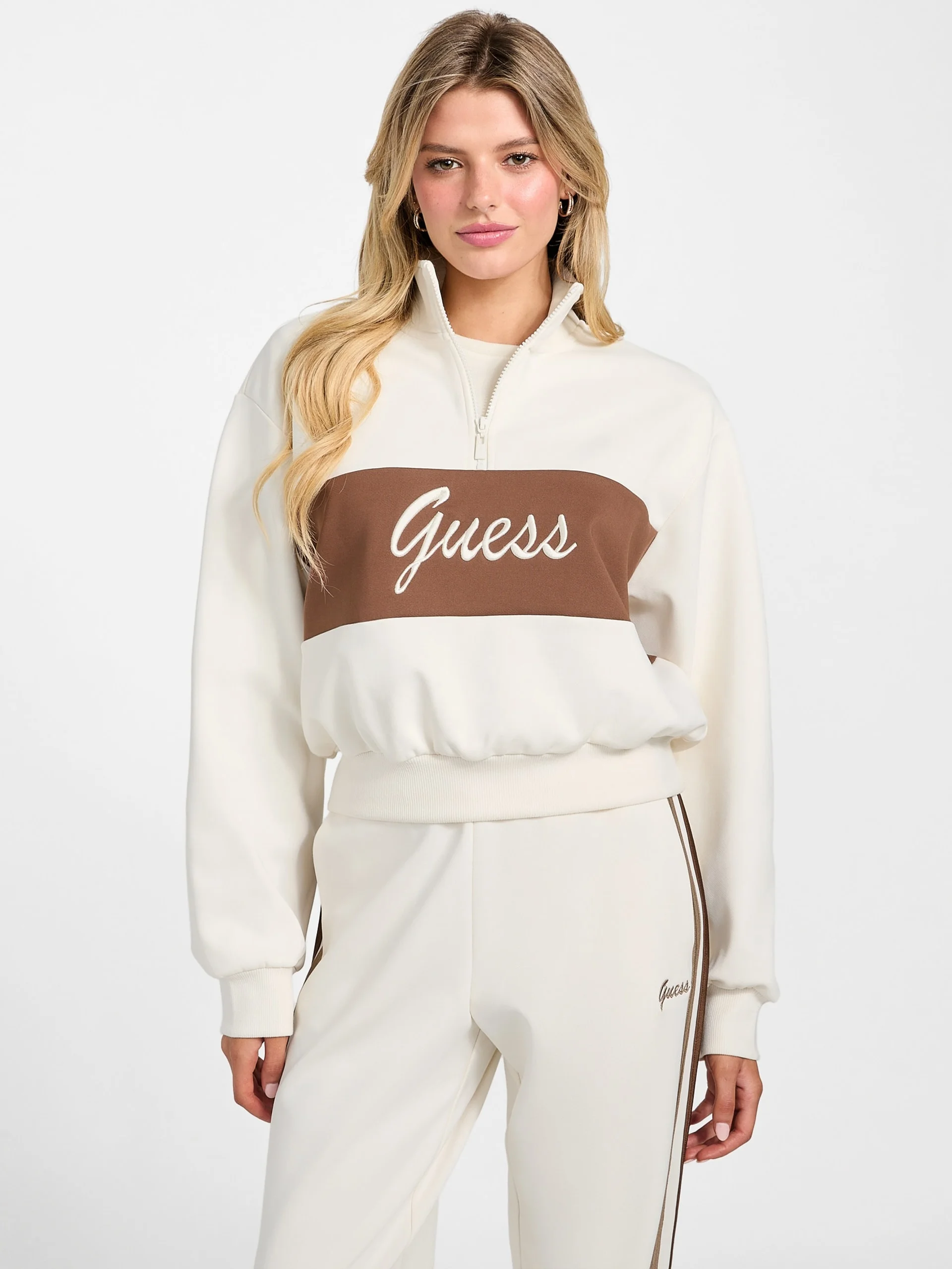GUESS ATHLEISURE Áo Nỉ Kiểu Thể Thao Nữ - Fabia Half-Zip Sweatshirt