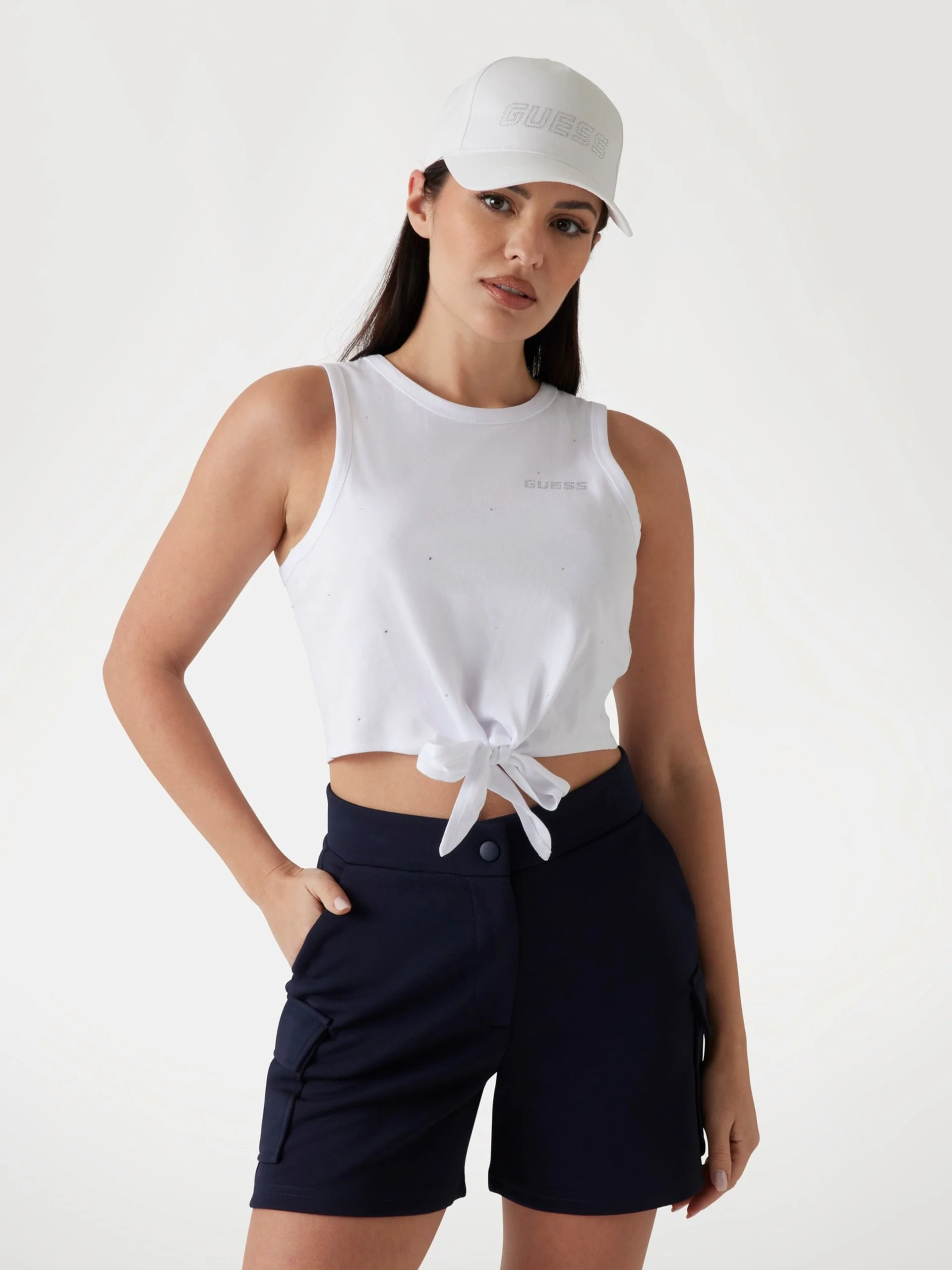 GUESS ATHLEISURE Áo Thun Kiểu Thể Thao Nữ - Primula Rhinestones Tank