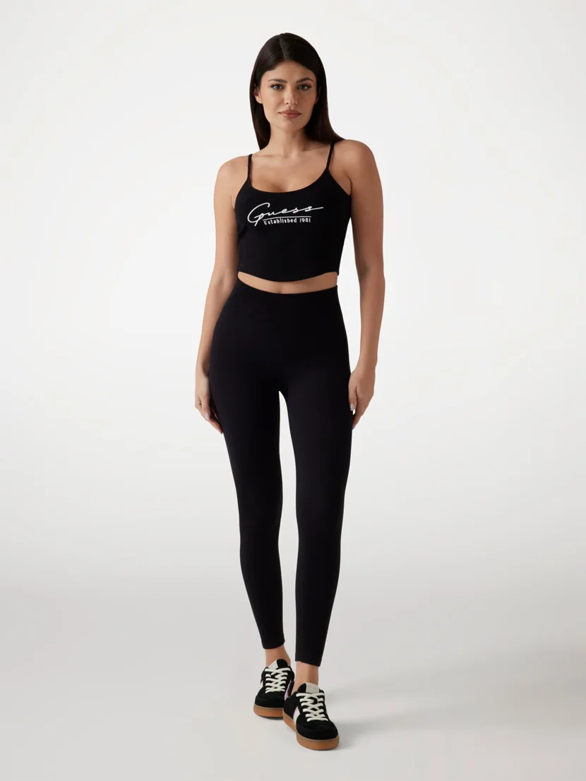 GUESS ATHLEISURE Áo Thun Kiểu Thể Thao Nữ - Sunflower Rib Top
