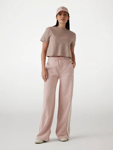 GUESS ATHLEISURE Quần Dài Kiểu Thể Thao Nữ Jean G Logo Straight Long Pant