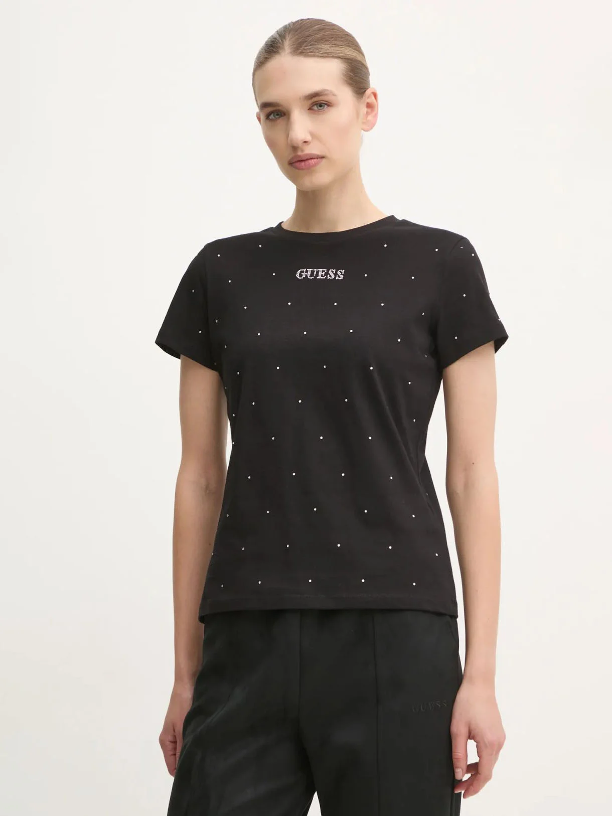 GUESS ATHLEISURE Áo Thun Kiểu Thể Thao Nữ - Rhinestones Ss T-Shirt