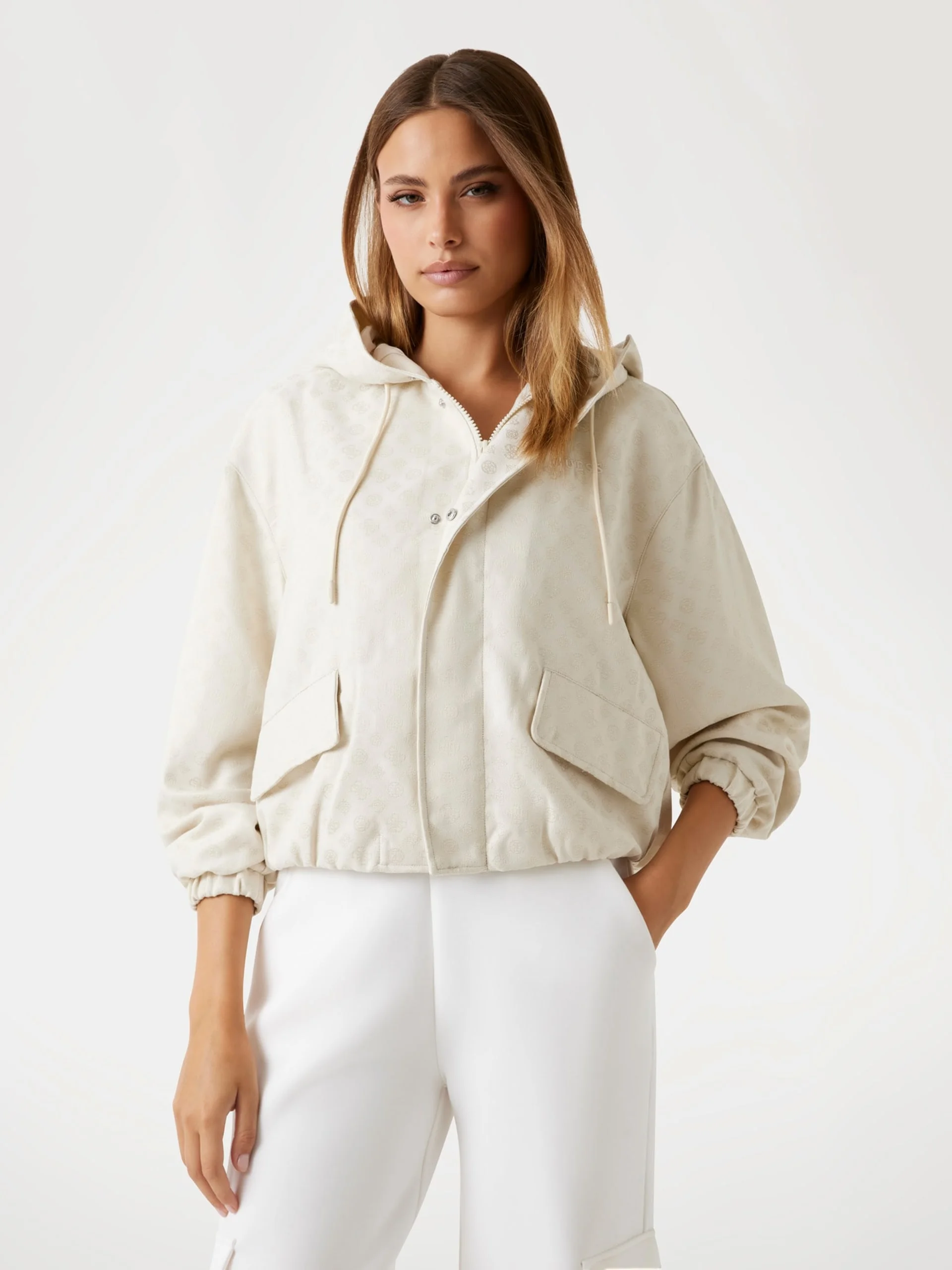 GUESS ATHLEISURE Áo Khoác Kiểu Thể Thao Nữ - Peony Aop Full Zip Jacket