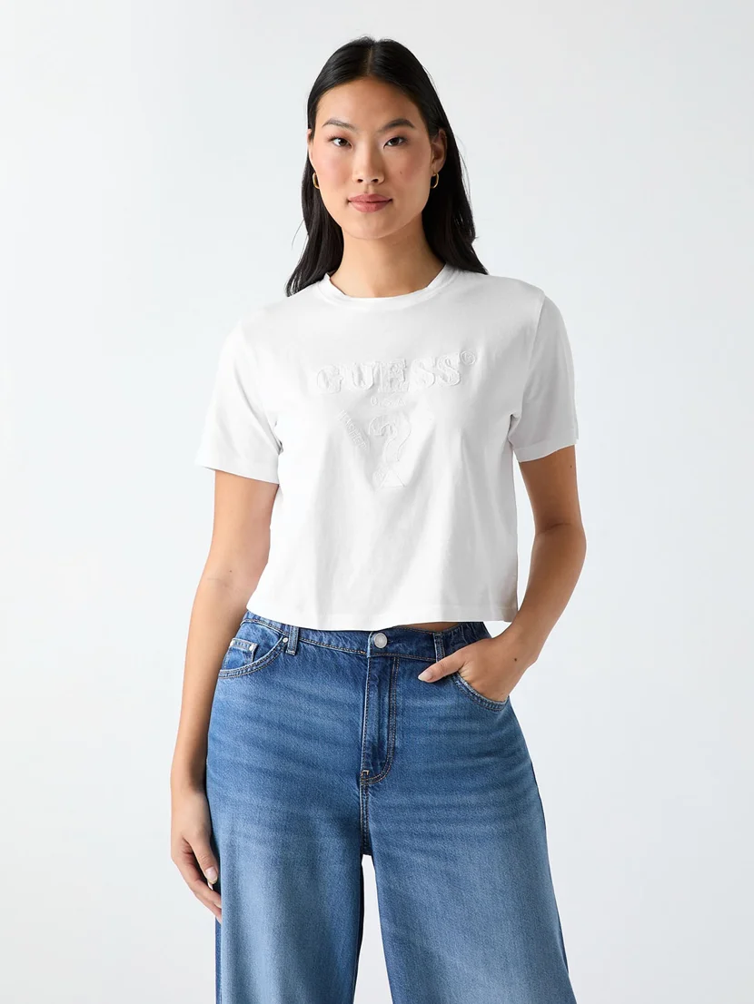 GUESS ATHLEISURE Áo Thun Kiểu Thể Thao Nữ - Habi Boxy Cn T-Shirt