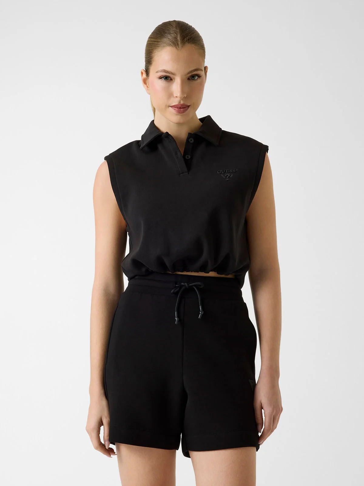GUESS ATHLEISURE &Aacute;o Kiểu Cổ Polo Thể Thao Nữ - Habi Crop Sleeveless Polo