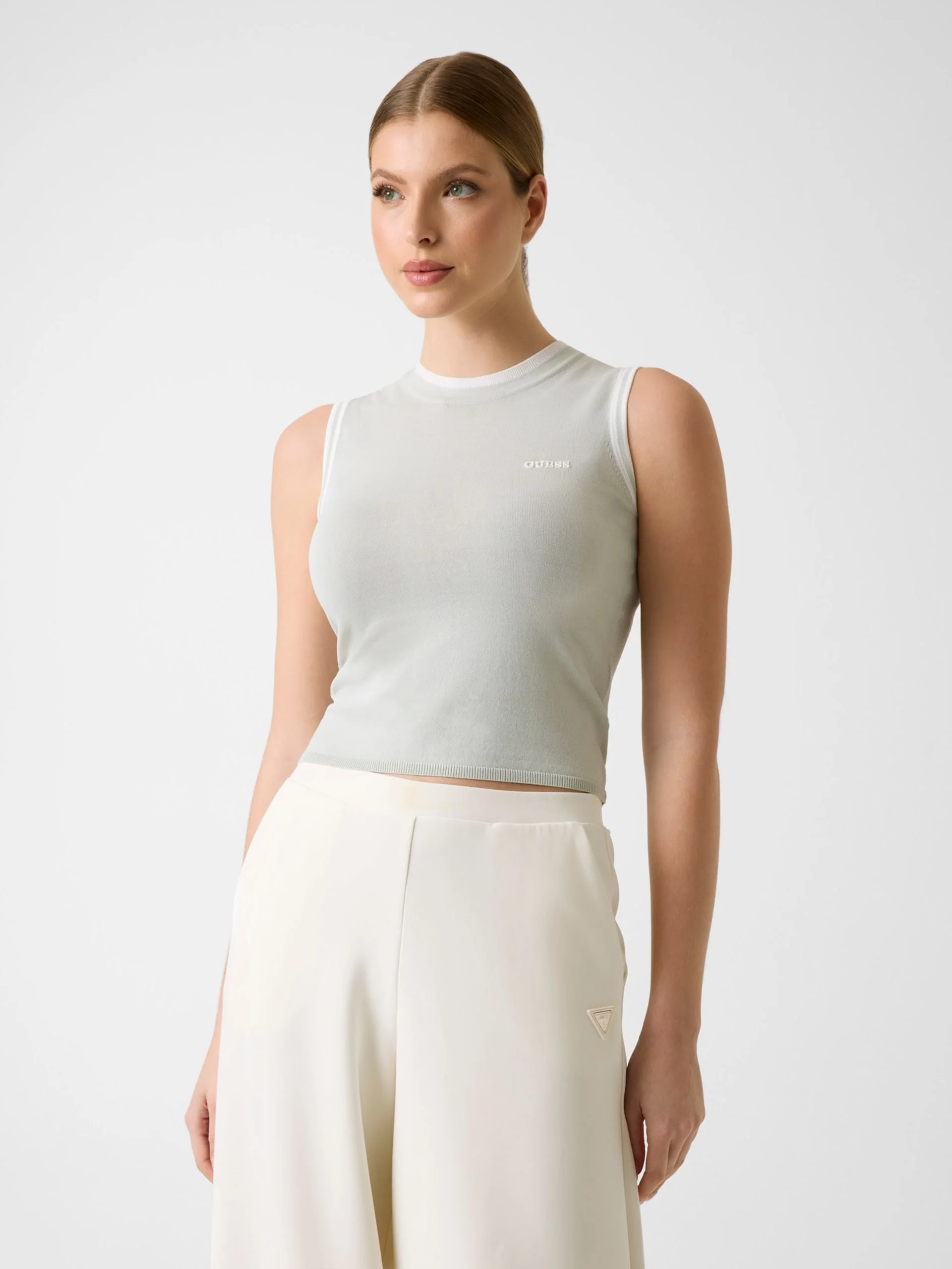 GUESS ATHLEISURE Áo Len Kiểu Thể Thao Nữ - Gabry Cn Sl Top Swtr