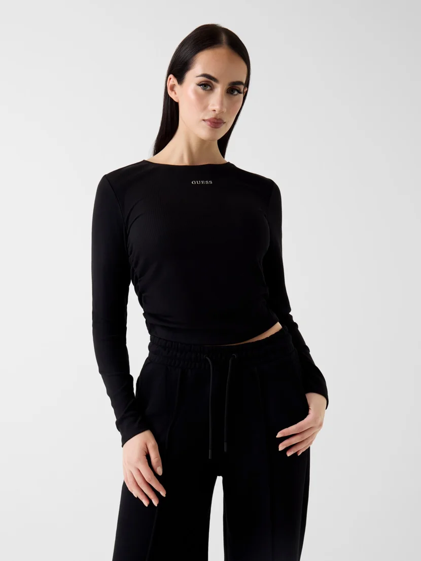 GUESS ATHLEISURE Áo Thun Kiểu Thể Thao Nữ - Nat Rib Ls Top