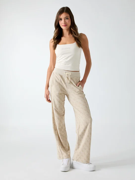 GUESS ATHLEISURE Quần Dài Thể Thao Nữ - 4G Allover Jacquard Wide Leg P