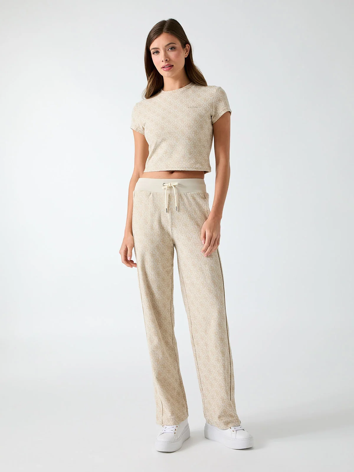 GUESS ATHLEISURE Áo Thun Thể Thao Nữ - 4G Allover Ss Tee