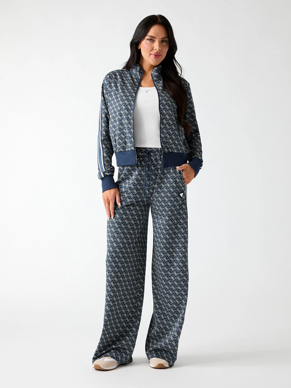 GUESS ATHLEISURE Áo Khoác Thể Thao Nữ - 4G Allover Jacquard Full Zip J