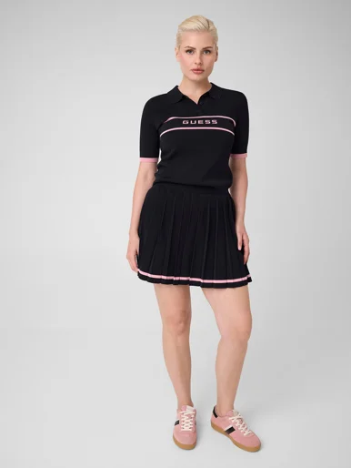 GUESS ATHLEISURE Áo Len Kiểu Thể Thao Nữ - Meissa Polo Ss Swtr