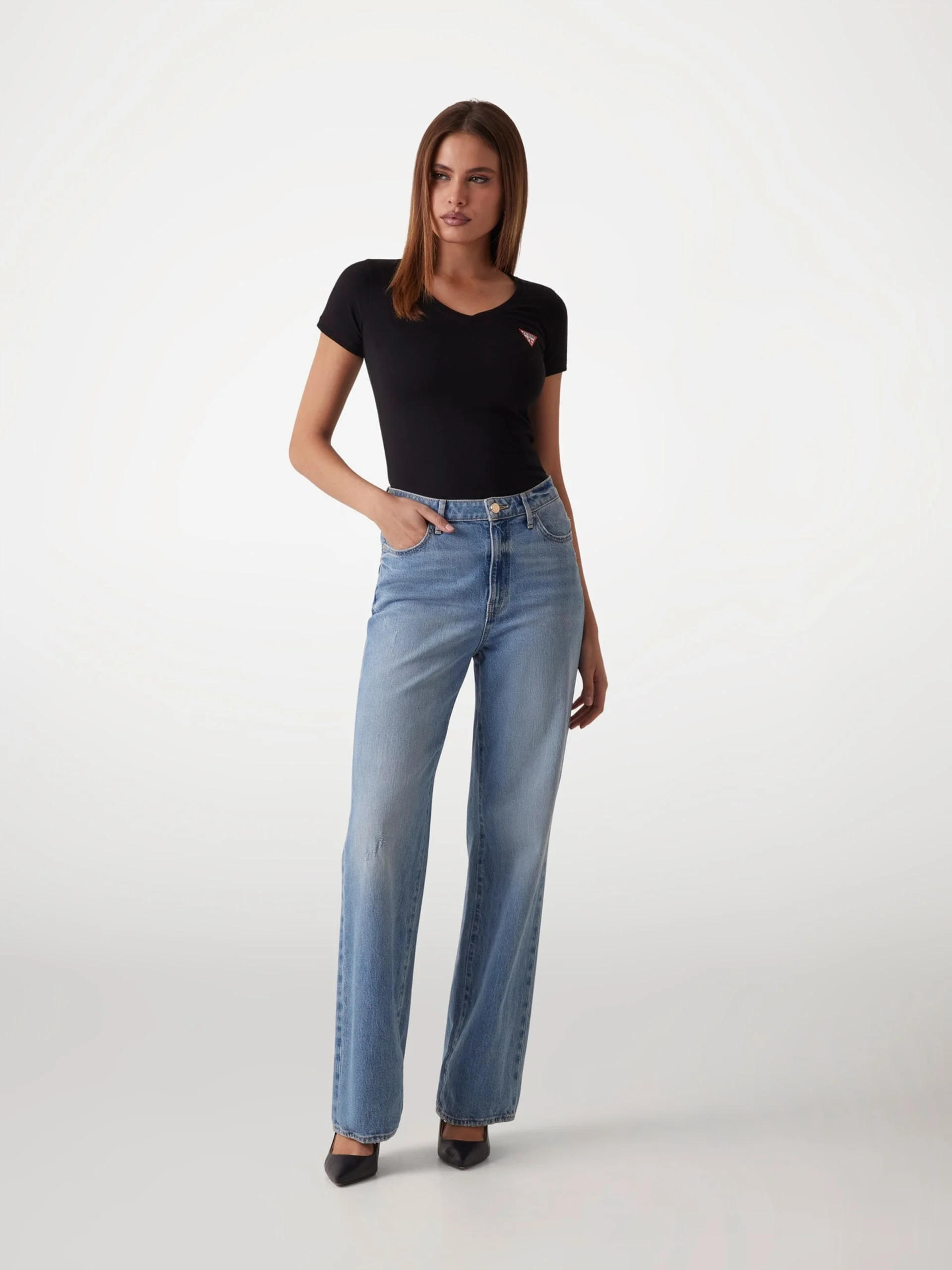 GUESS WOMAN Áo Thun Nữ - Ss Vn Mini Triangle Tee