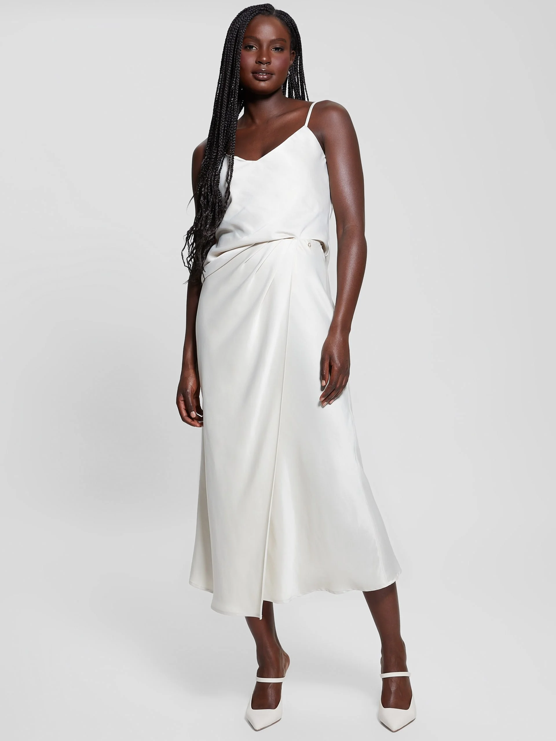 GUESS WOMAN Chân Váy Nữ - Anastasia Long Satin Skirt