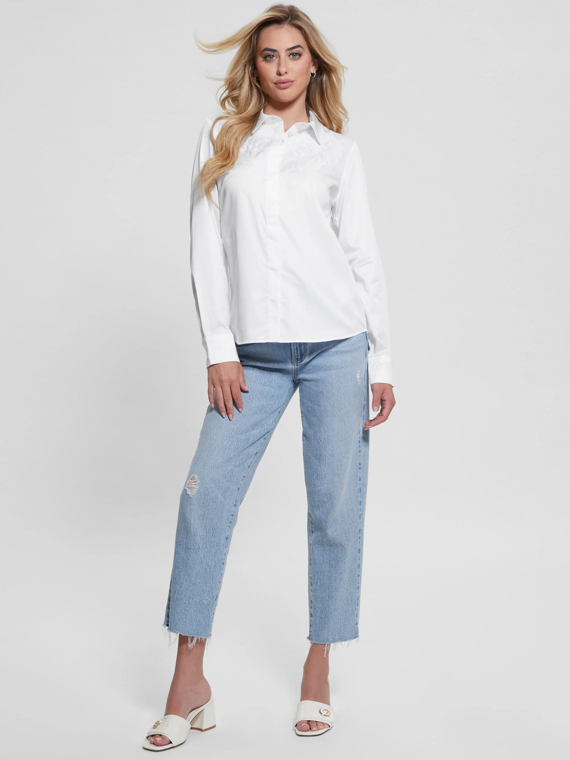 GUESS WOMAN Áo Sơ Mi Nữ - Roxane Ls Popeline Shirt