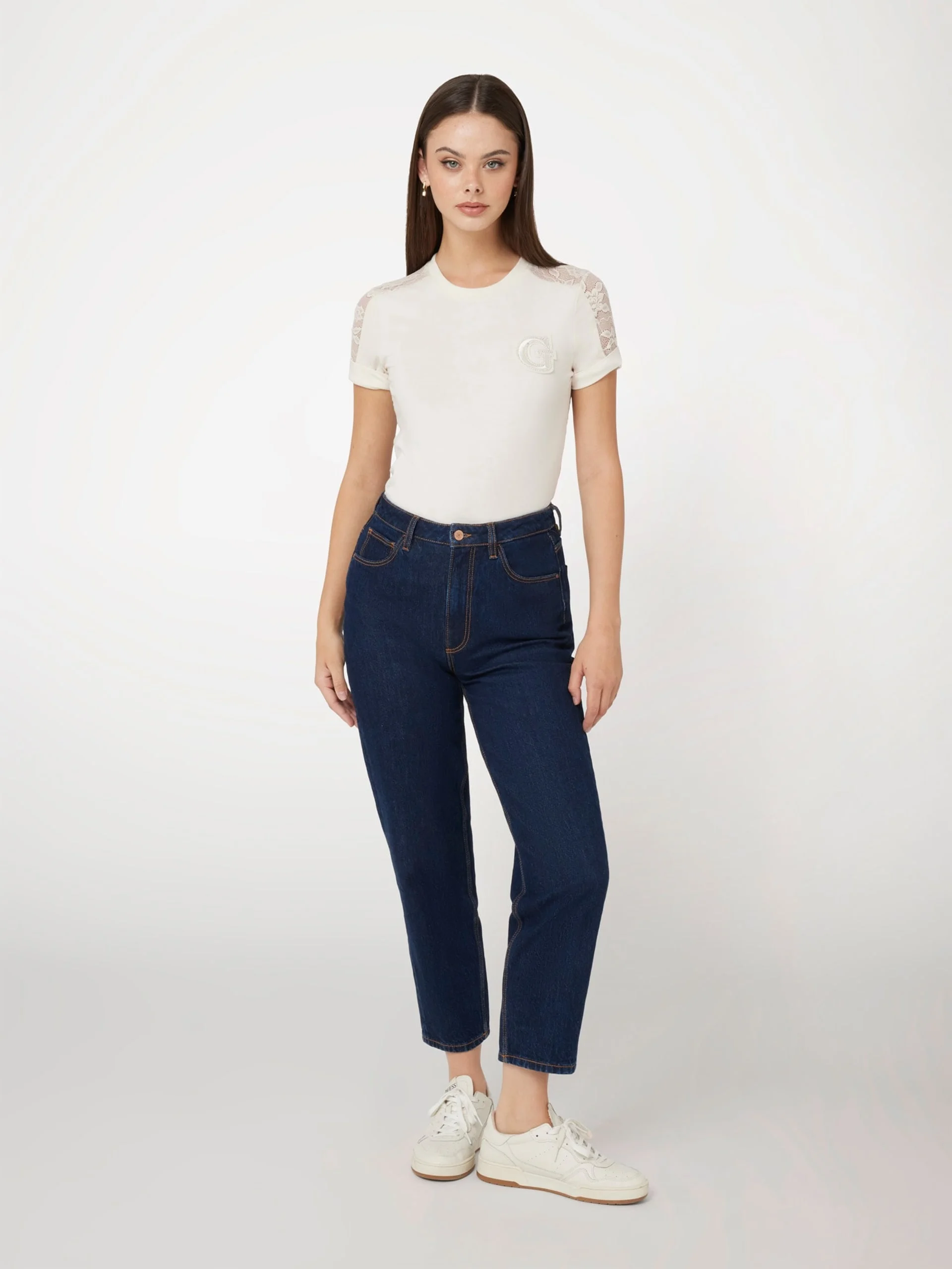 GUESS WOMAN Áo Thun Nữ - Ss Cn Lace Tee