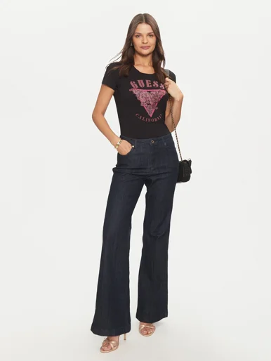 GUESS WOMAN Áo Thun Nữ - Ss Cn Roses Triangle Tee