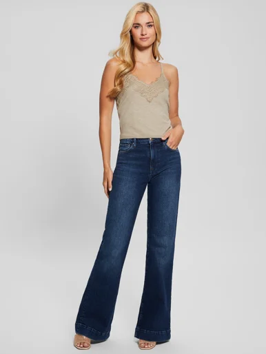GUESS WOMAN Áo Len Nữ - Sl Mena Lace Trim Swtr Cami