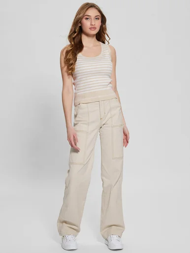 GUESS WOMAN Áo Len Không Tay Nữ - Sl Mix Stripe Rib Marti Tank