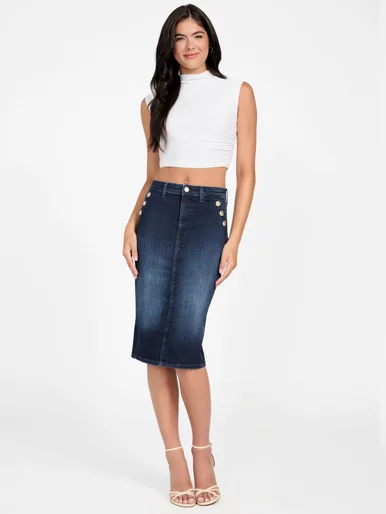 GUESS WOMAN Chân Váy Jeans Nữ-Riley Longuette