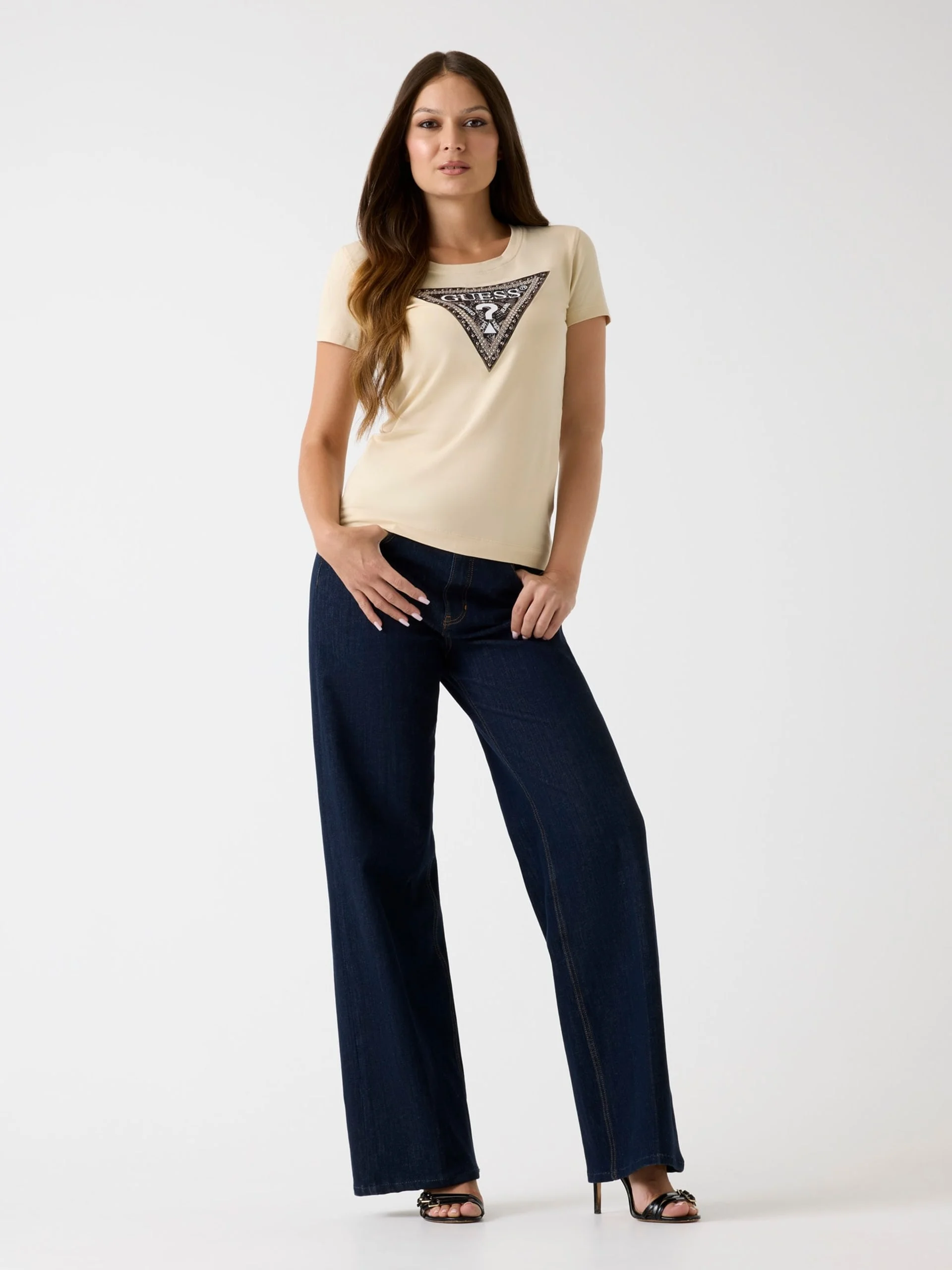 GUESS WOMAN Áo Thun Nữ - Ss Cn Triangle Python Tee