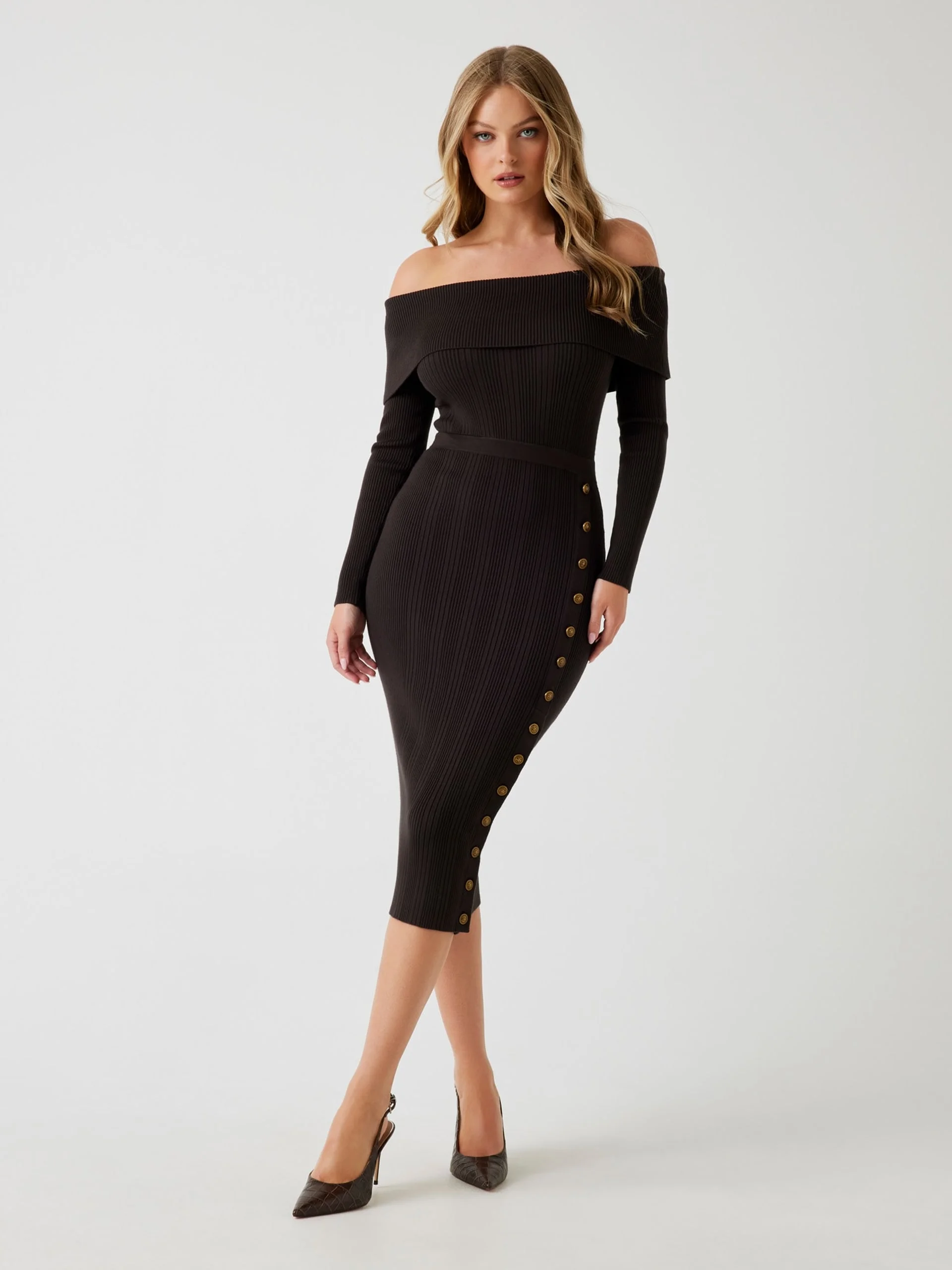 GUESS WOMAN Đầm Nữ-Ls Off Shoulder Moro
