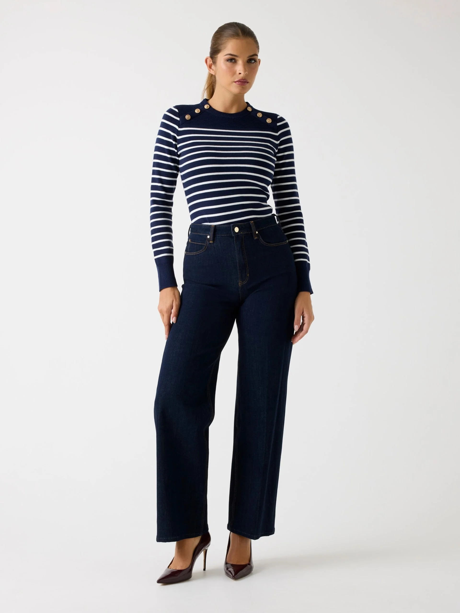 GUESS WOMAN Áo Len Nữ-Ls Cn Helen Swtr