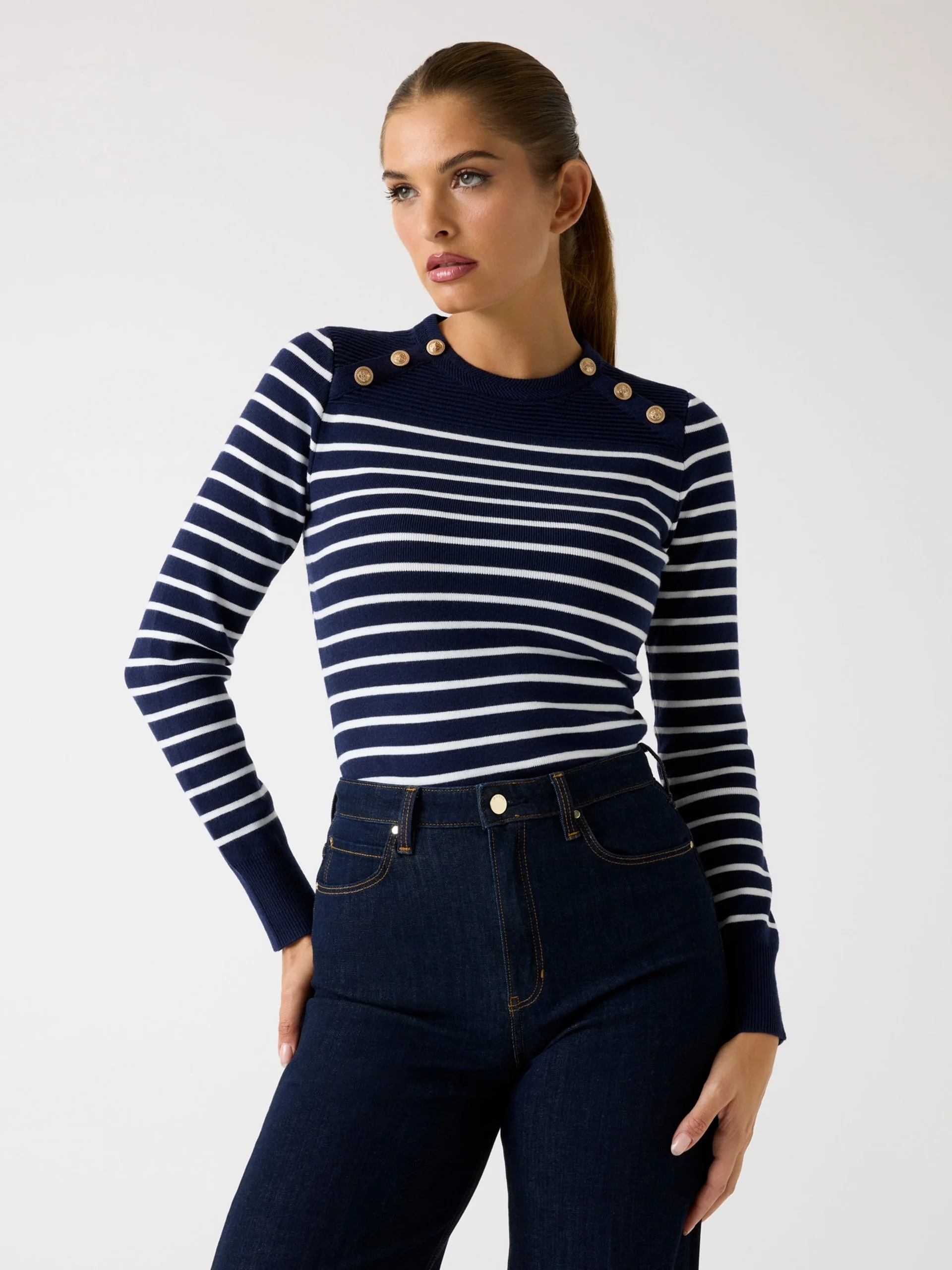 GUESS WOMAN Áo Len Nữ-Ls Cn Helen Swtr
