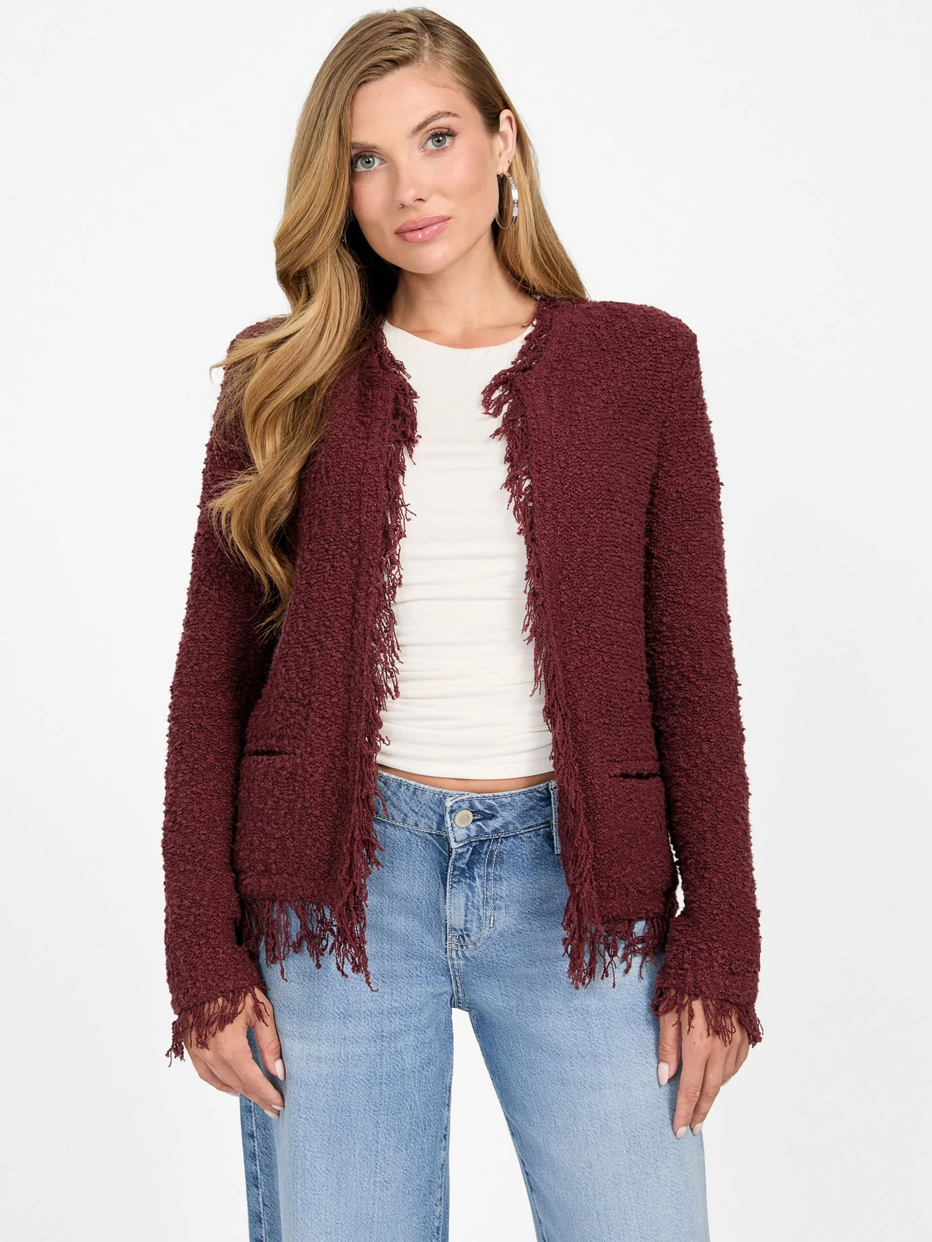 GUESS WOMAN Áo Khoác Nữ - Ls Kaesi Boucle Jkt