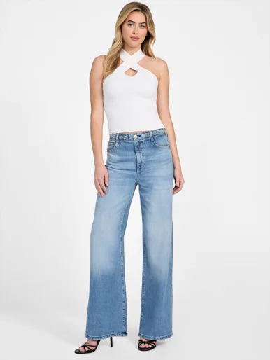 GUESS WOMAN Quần Jeans Nữ - Wide Leg Braided