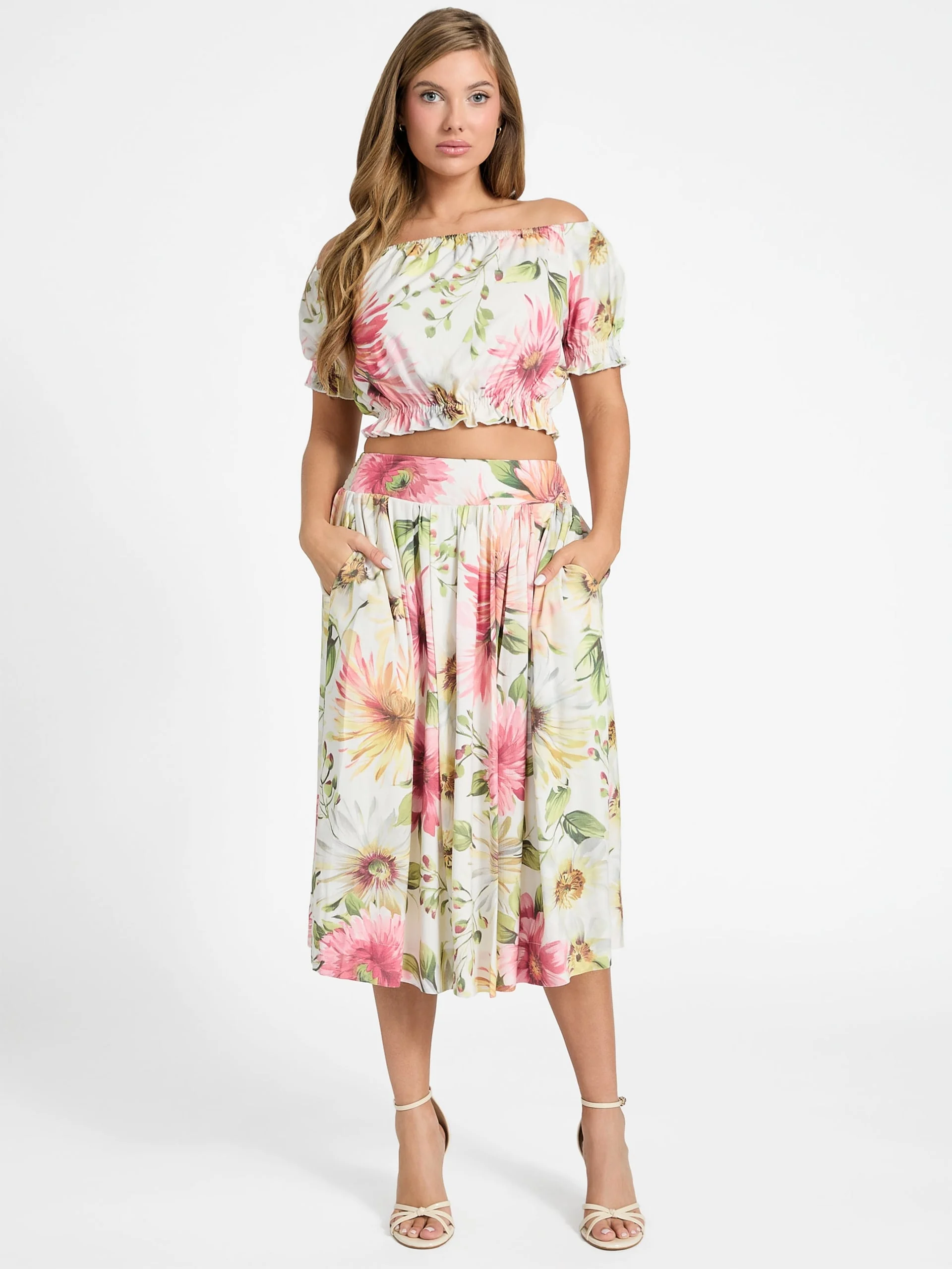 GUESS WOMAN Chân Váy Nữ - Elodie Midi Flare Skirt