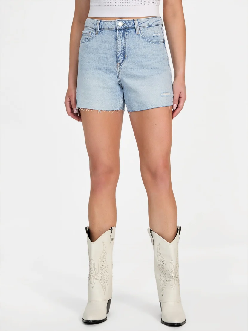 GUESS WOMAN Quần Jeans Short Nữ - Relaxed Midi Short