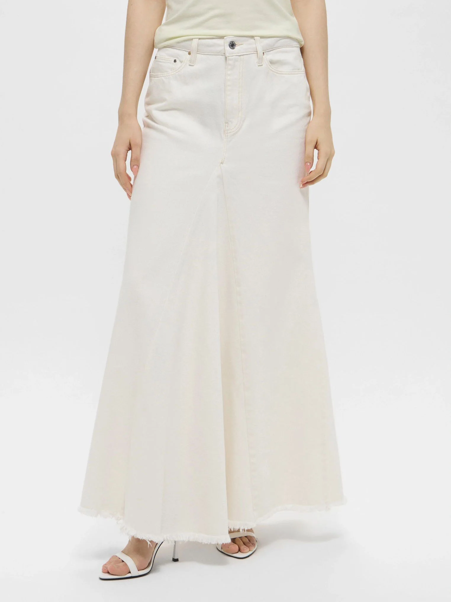 GUESS WOMAN Chân Váy Jeans Nữ - Paneled Maxi Skirt