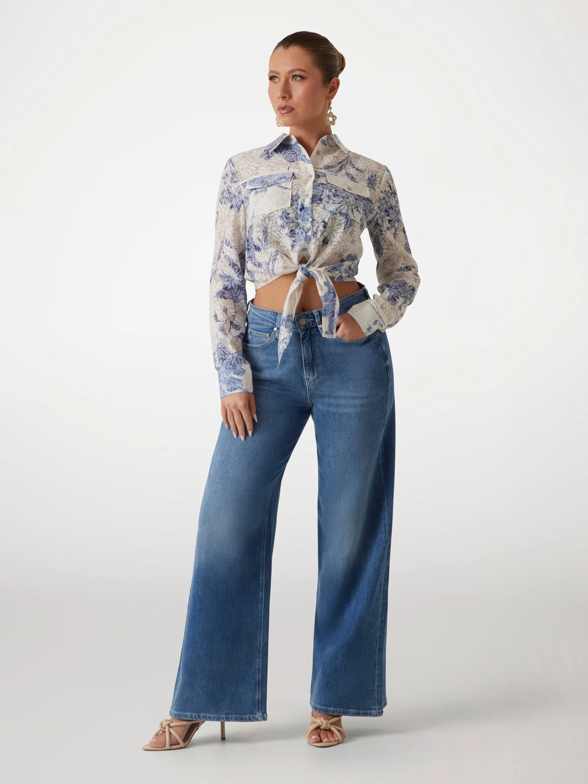GUESS WOMAN Áo Sơ Mi Nữ Ls Adelaide Bow Shirt