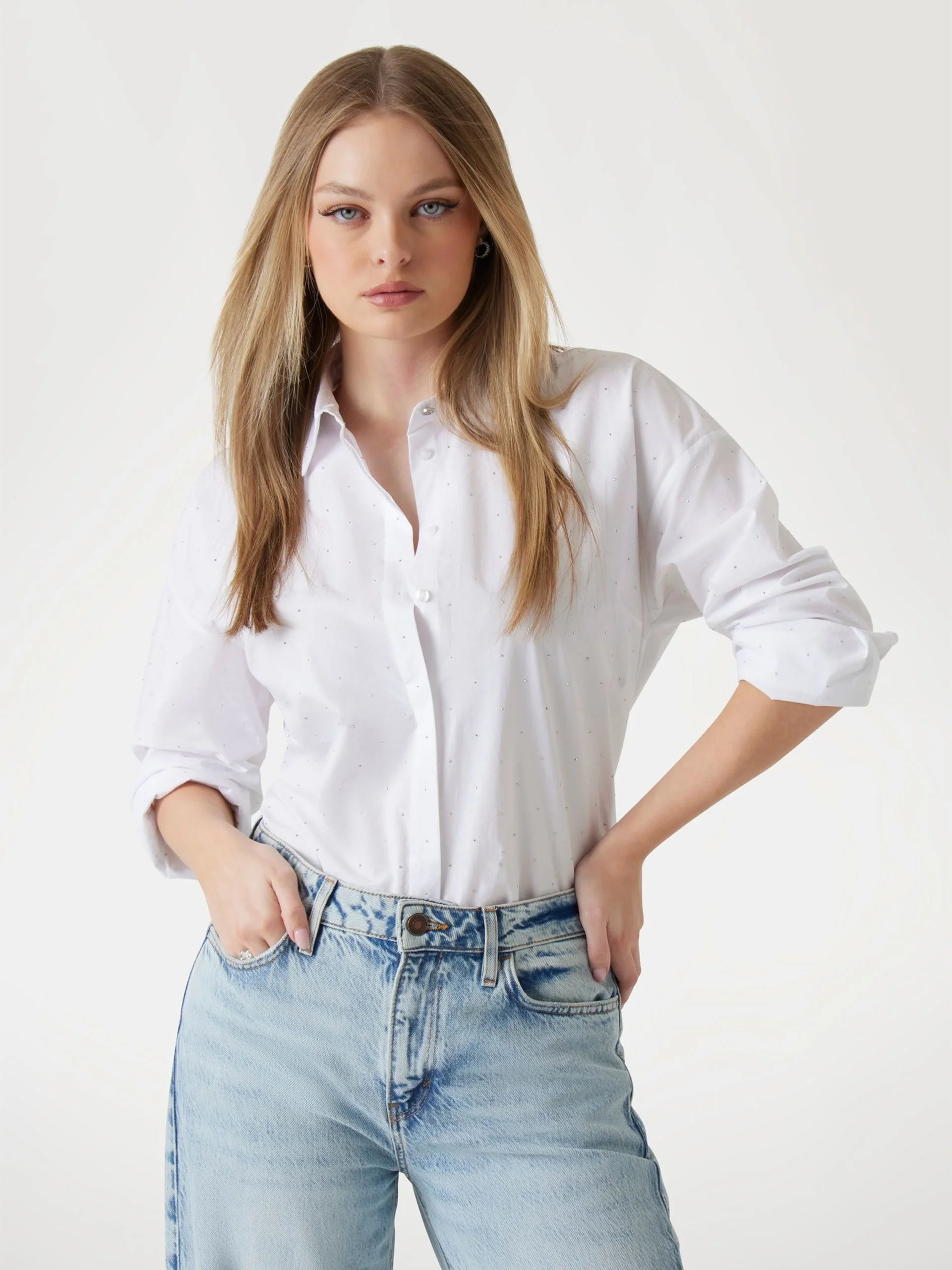 GUESS WOMAN Áo Sơ Mi Nữ - Silvia Hotfix Ls Shirt
