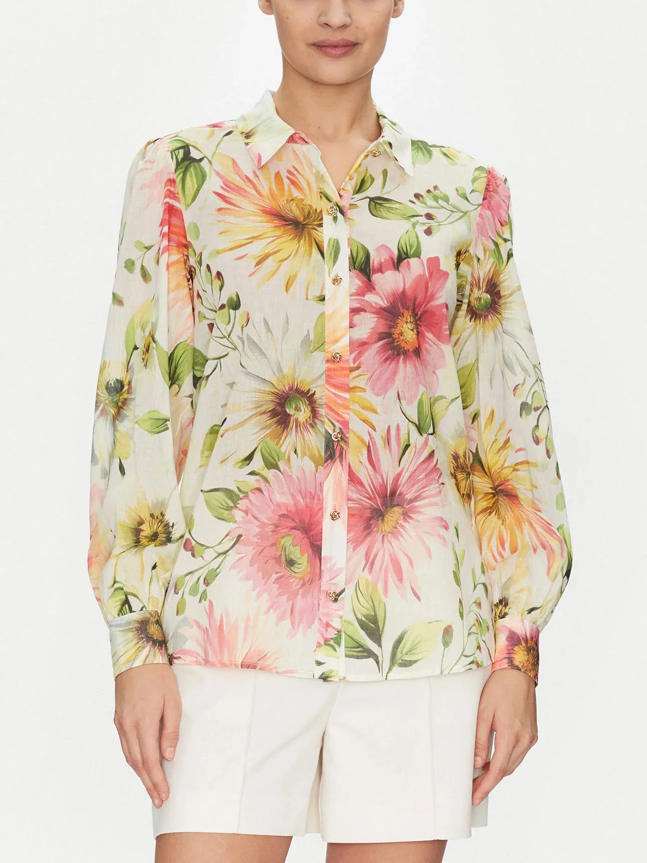 GUESS WOMAN Áo Sơ Mi Nữ Ls Clara Button Up Top