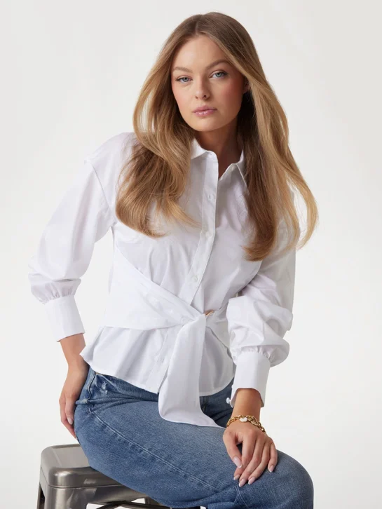 GUESS WOMAN Áo Vải Kiểu Nữ - Ls Mimi Wrap Top