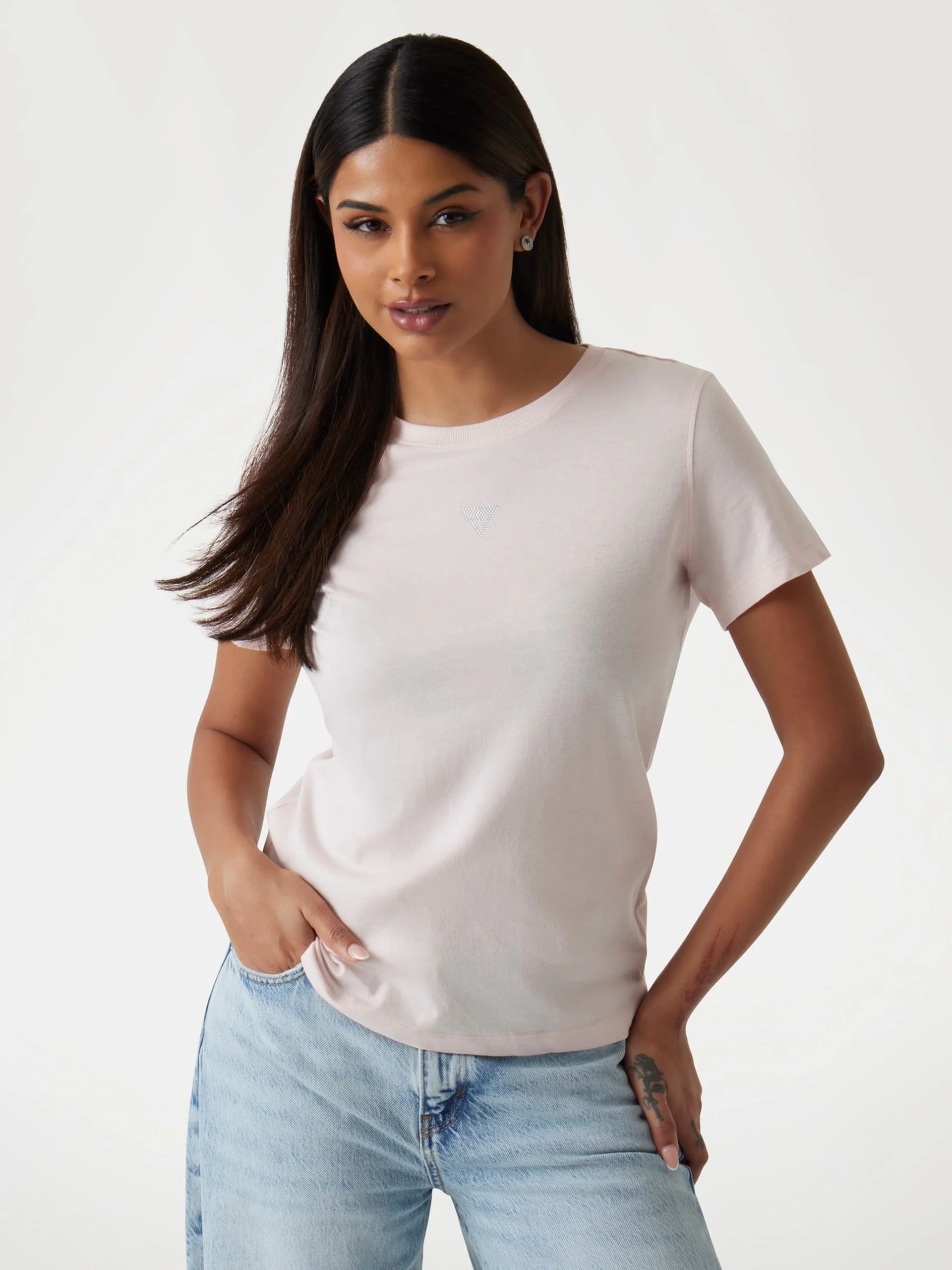 GUESS WOMAN Áo Thun Nữ - Cn Ss Back Print Tee