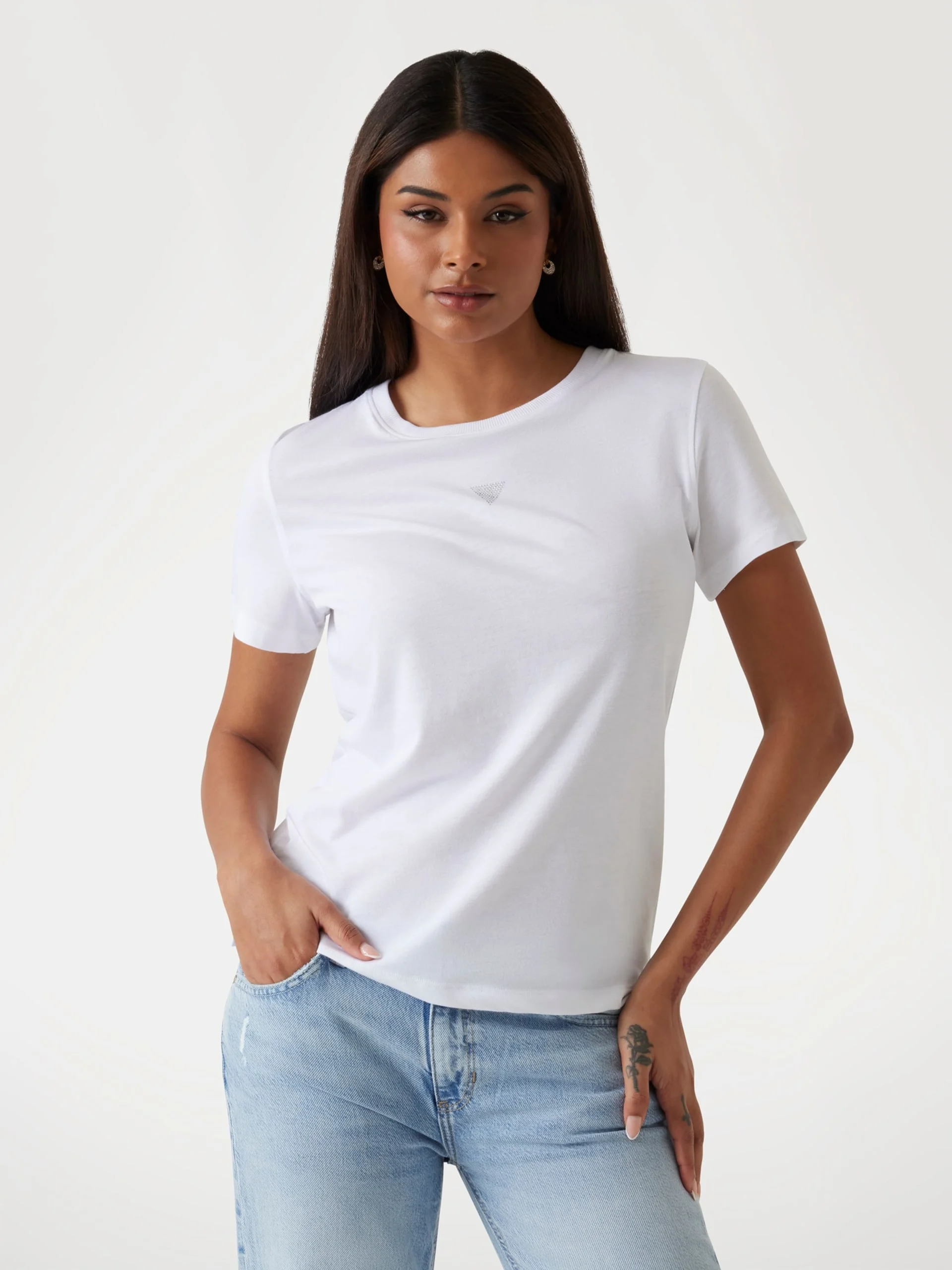 GUESS WOMAN Áo Thun Nữ - Cn Ss Back Print Tee